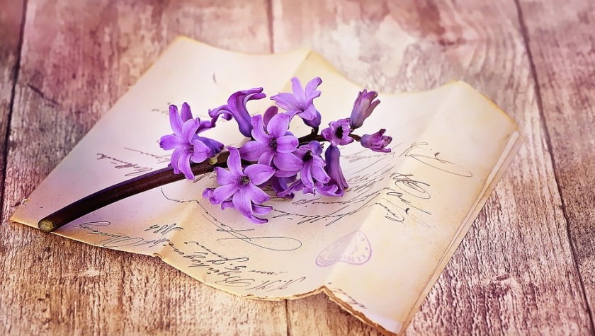 letters-old-antique-purple-flowers-wood-background